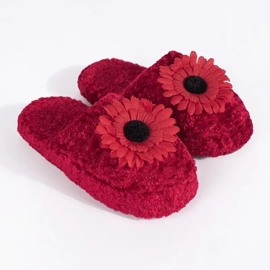 Male crvene papuče s ukrasnim cvijetom crvena 2