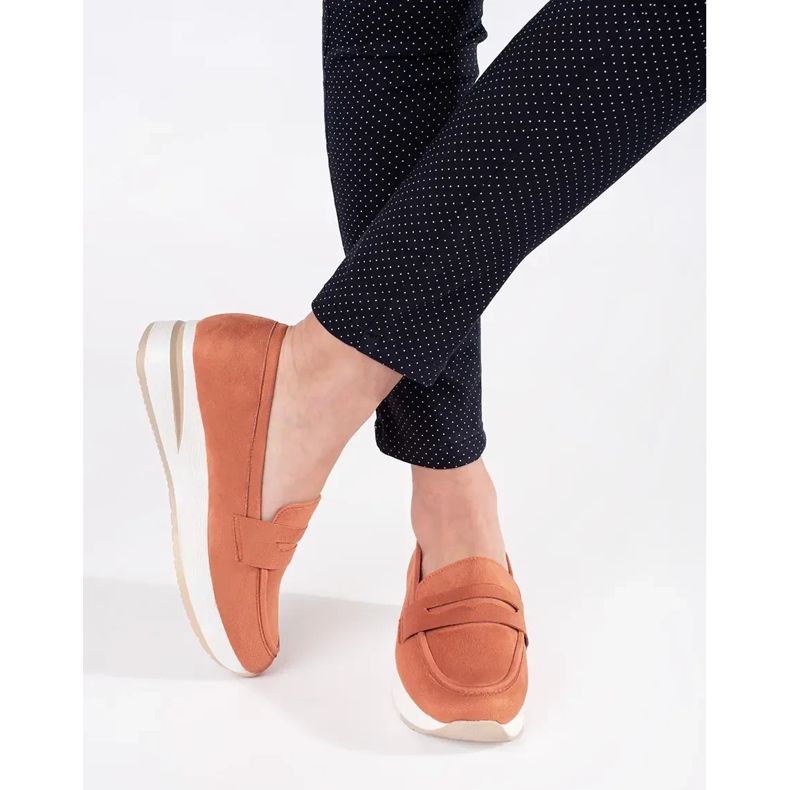 Ženske klizne natikače na platformi narančasta 1