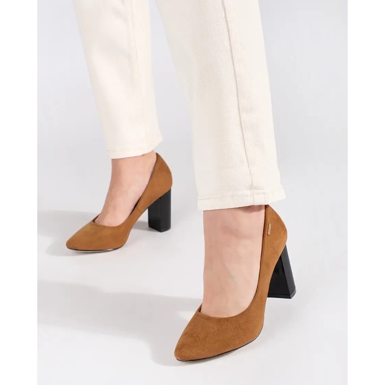 Goodin Smeđe pumpe na stupu smeđa 2