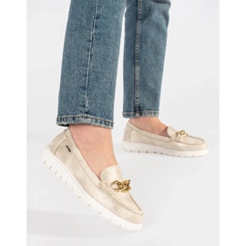 Goodin Zlatni loaferi od antilop -a s lancem zlatna 2