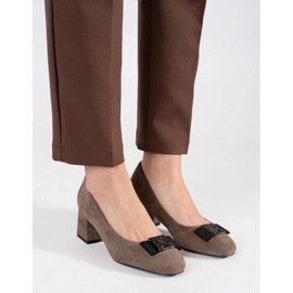 Pumpe na post bež s lukom smeđa 2