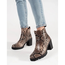 Visoke potpetice s uzorkom zmija smeđa 2