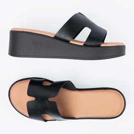 Seastar Ženske crne papuče platforme crna 1