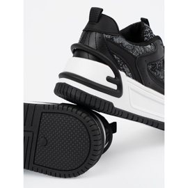 Ženske tenisice s crno -bijelom čipkom crna 1