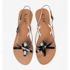 Crne ravne sandale crno 1