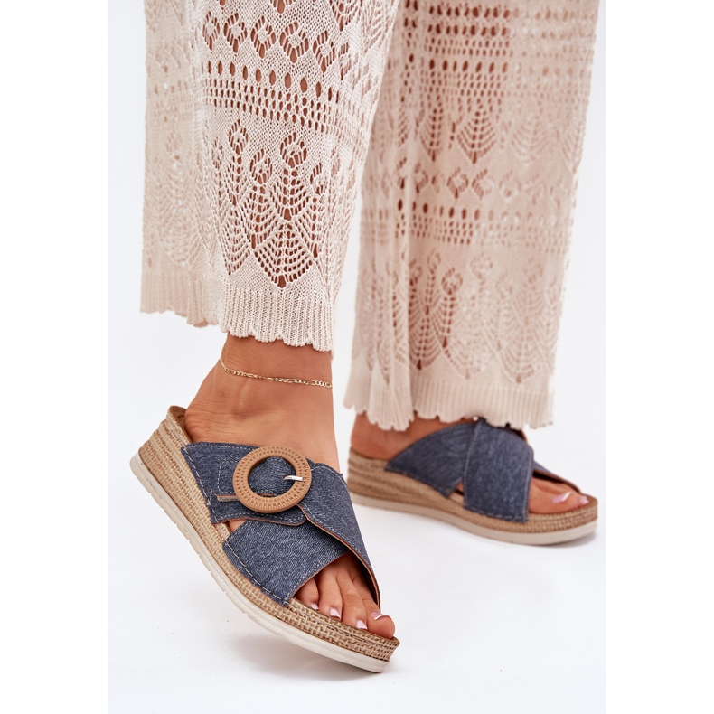 Ženski klinovi s ukrasnim inblu rv000012 plava kopča plava 2