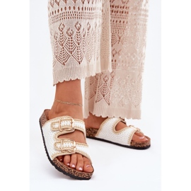 Krumpitske ženske flip jarke sa zlatnim kopčama bijelim kopčama bijela 2