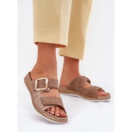 Ženski klip s kopčom i čičak inblu mk000013 smeđe boje smeđa 2