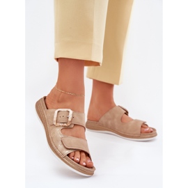 Ženski klip s kopčom i čičak inblu mk000013 bež 2