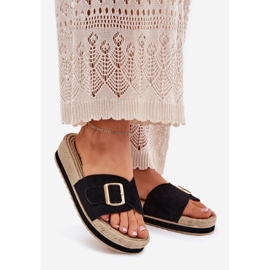 Ženski klip na platformi sa zlatnom stezaljkom crnom 1