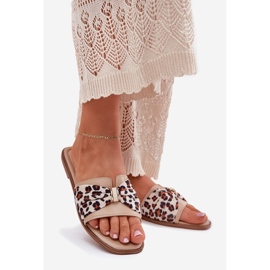 Ravni -oled ženski flip jarud s lukom bež 1