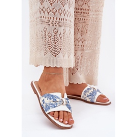 Ravni -oled ženski flip flip s bijelim lukom bijela 2