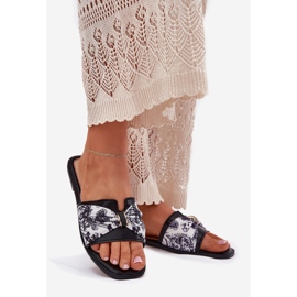 Ravni -oled ženski flip flip s crnim lukom crna 1