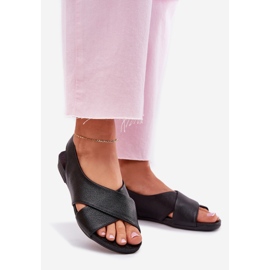 Zazoo 40407 ženske crne kožne sandale crna 1