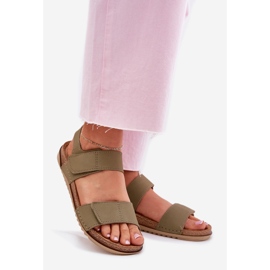 Ženske kožne sandale inblu aa0001ki zelena 1