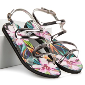 Vinceza Sandale zakopčane kopčom siva 1