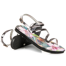 Vinceza Sandale zakopčane kopčom siva 2