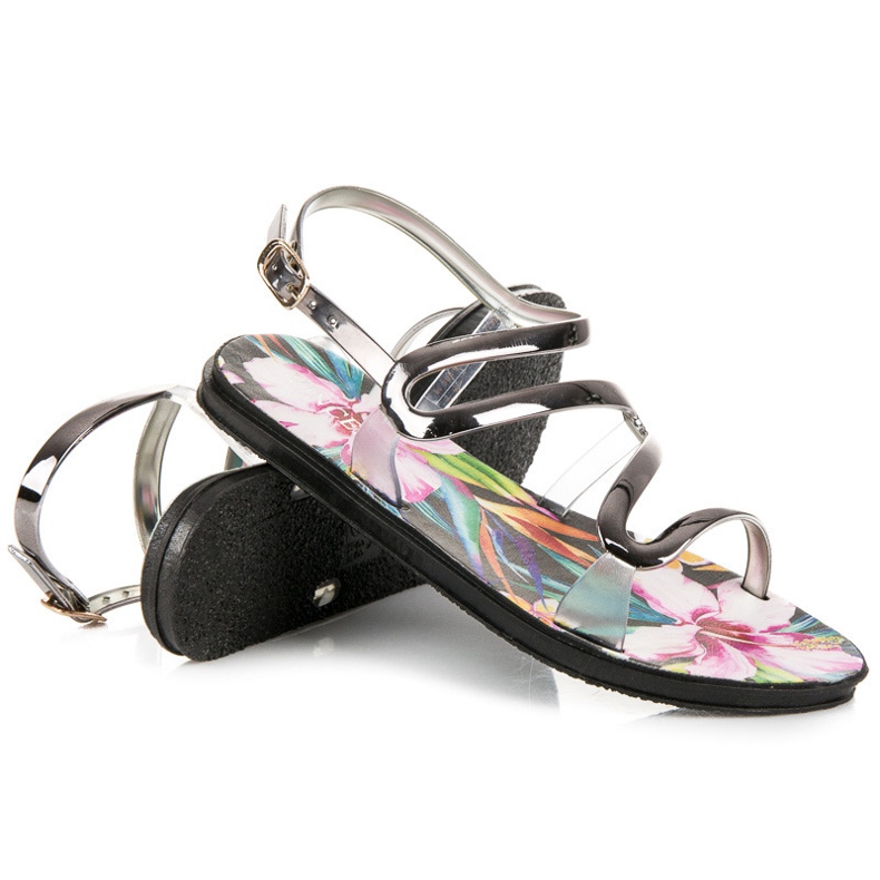 Vinceza Sandale zakopčane kopčom siva 2