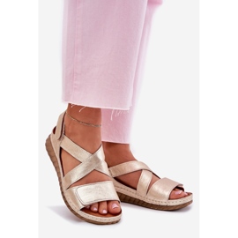 Ženske kožne sandale Maciejka L6848-25 PLN zlatni 1