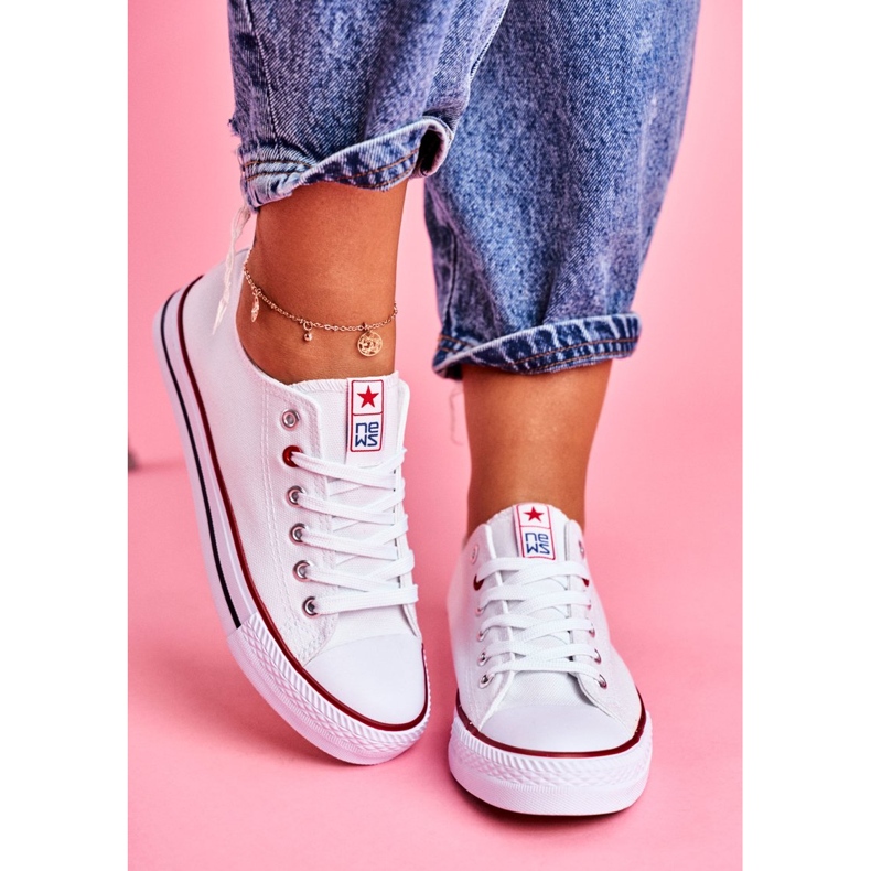 News Ženske platnene tenisice, bijele bijela 3