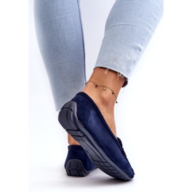 Ženski moderni eko-dijelovi mornarsko plave loafers plava 4