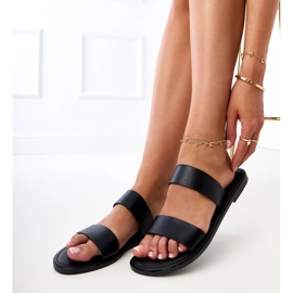 Crne ženske papuče s prugama crno 2