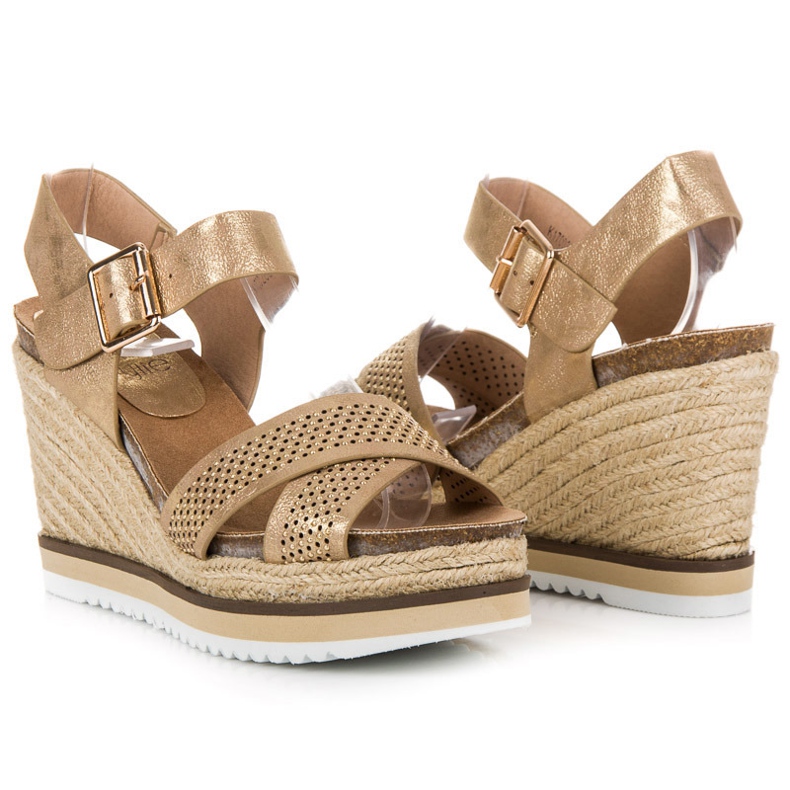 Kylie Sandale na klin žuta boja 1