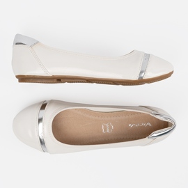 Bijele balerine s ukrasom srebra bijela 2