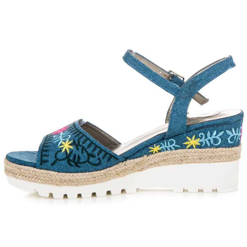 Kylie Izvezene sandale espadrile plava 2