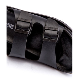 Lagane muške japanke s kopčama Big Star NN174597 crne crna 2