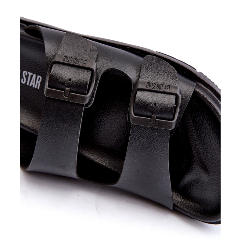 Lagane muške japanke s kopčama Big Star NN174597 crne crno 2