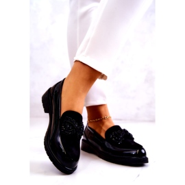 S.Barski Ženski lakirani lafefer moccasins crni crna 1