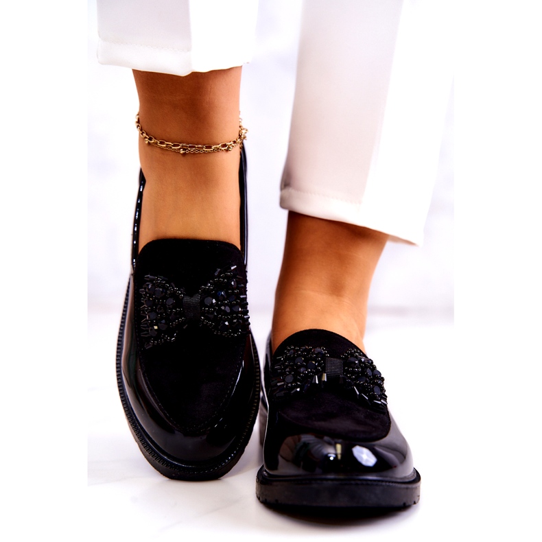 S.Barski Ženski lakirani lafefer moccasins crni crna 4