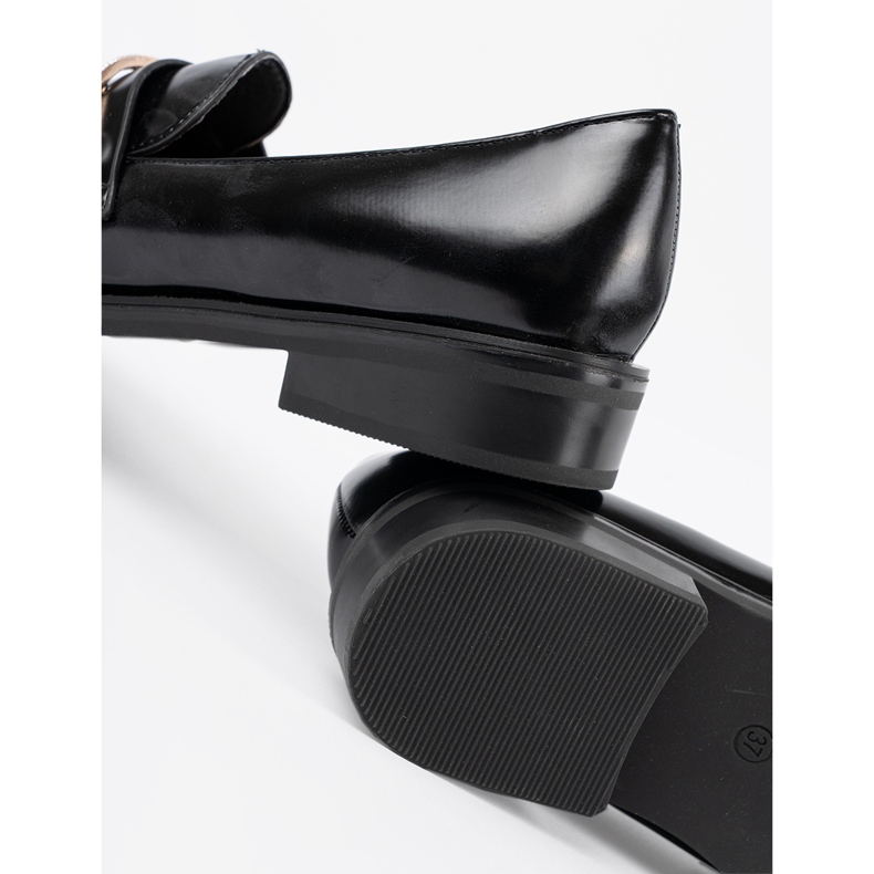 Seastar Crni lakirani natikači s biserima crno 1