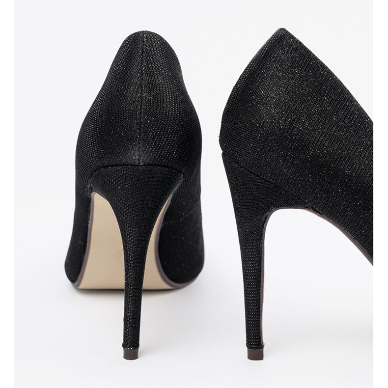 Seastar Crne sjajne pumpe golim prstima crna 1