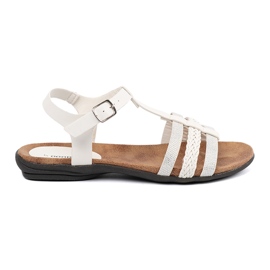 Goodin Bijele ženske sandale s ukrašenim prugama 1