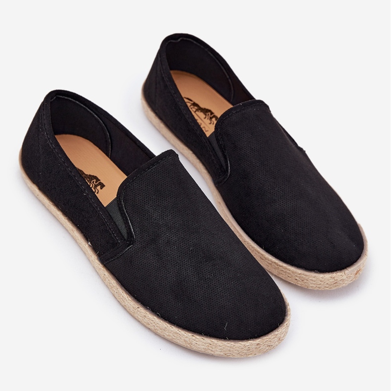 Espadrilles muške tenisice s Eco Suede Black crna 1