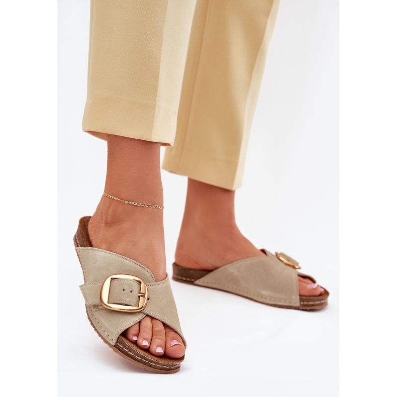 Kožni prelepovi s zlatnom stezaljkom maciejka 07000-22 pistacija zelena 2