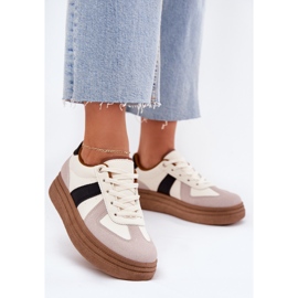 Ženske tenisice s platformom, bež 2