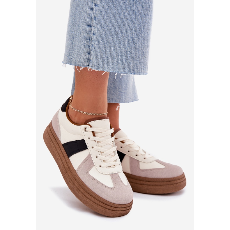 Ženske tenisice s platformom, bež 1