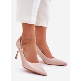 Obojene potpetice zlatnom bež stezaljkom 1