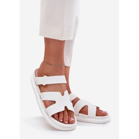 Ženske gumene papuče s bijelim pojasom bijela 1