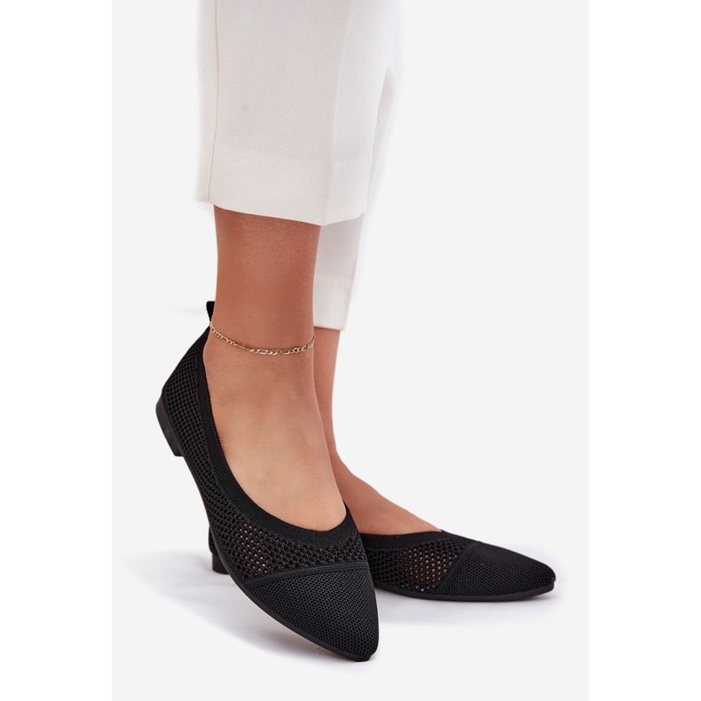 Ženske mrežice balerine crne crna 1