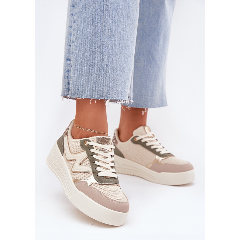 Ženske tenisice na platformi leopard beige bež 2