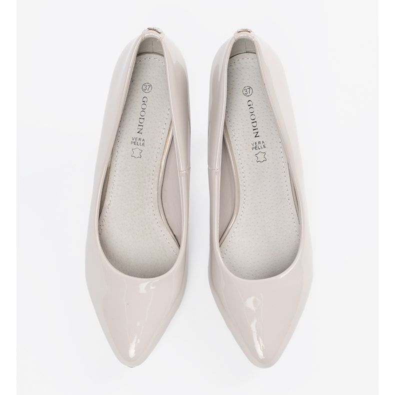 Goodin Svijetlo sive lakirane žene visoke potpetice siva 2