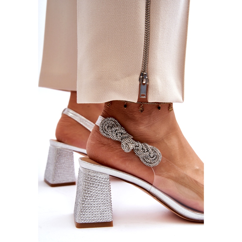 S. BARSKI Elegantne ženske pumpe u MR91292-1 Silver s cirkonima srebro 5