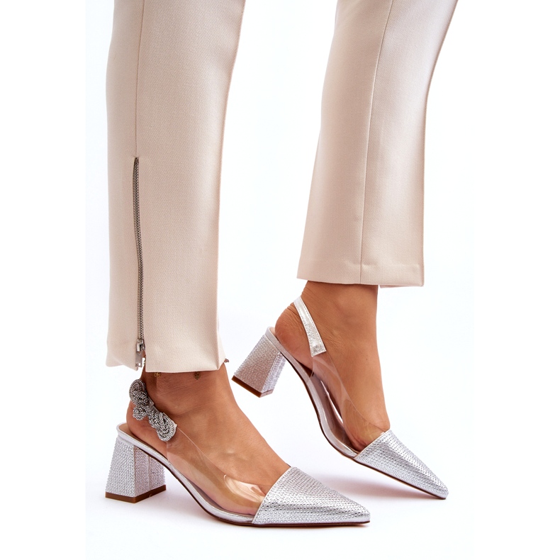 S. BARSKI Elegantne ženske pumpe u MR91292-1 Silver s cirkonima srebro 4