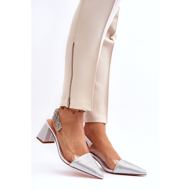 S. BARSKI Elegantne ženske pumpe u MR91292-1 Silver s cirkonima srebro 2