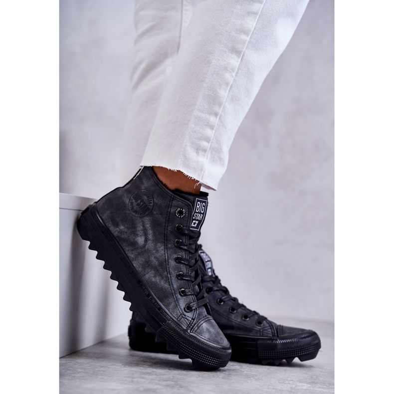 Big Star Ženske velike zvijezde izolirane crne GG274069 tenisice siva 4