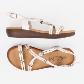 Shelvt Bijele boho ženske sandale bijela 1